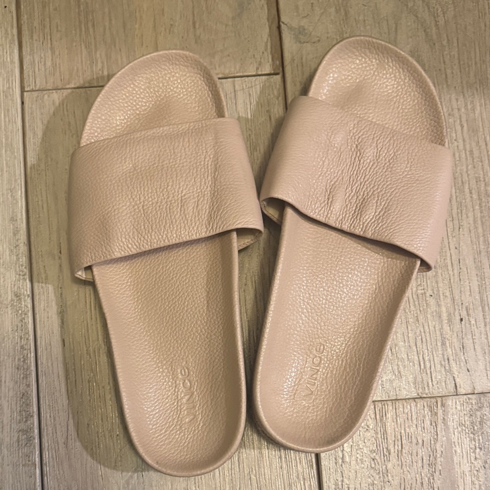 Vince Women's Beige Slide Sandals